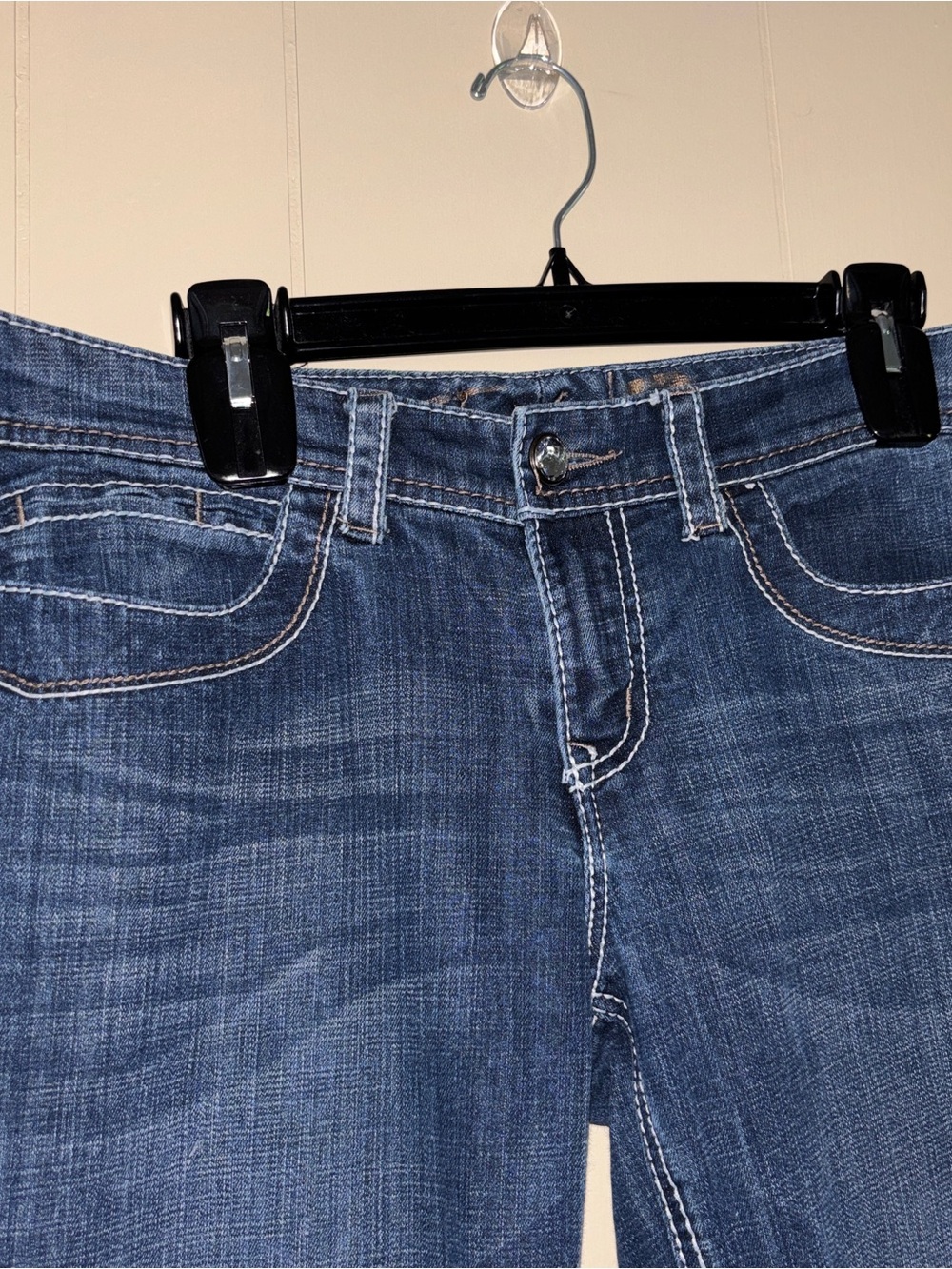 Seven7 Dark Blue Flare Jeans Rocker Slim Size 10